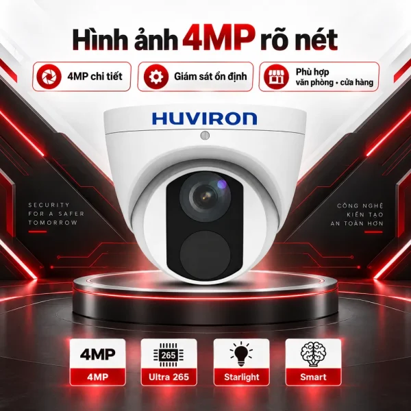Camera DOME hồng ngoại HUVIRON HU-ND422D/I3E 4MP