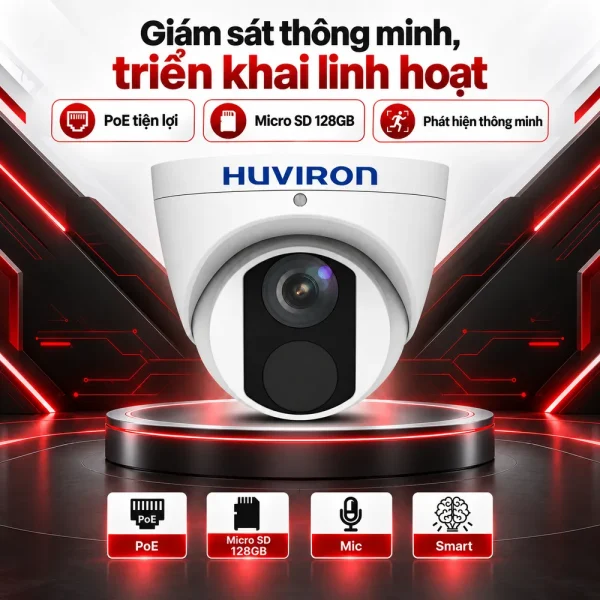 Camera DOME hồng ngoại HUVIRON HU-ND422D/I3E 4MP