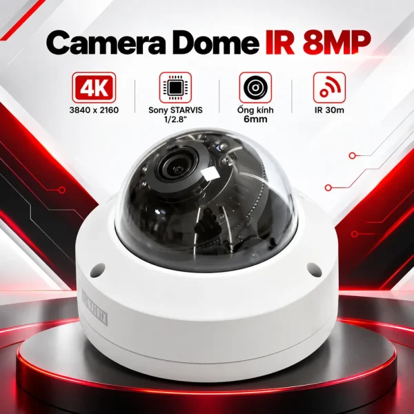 Camera Dome IR 8MP SATATYA MIDR80FL60CWP
