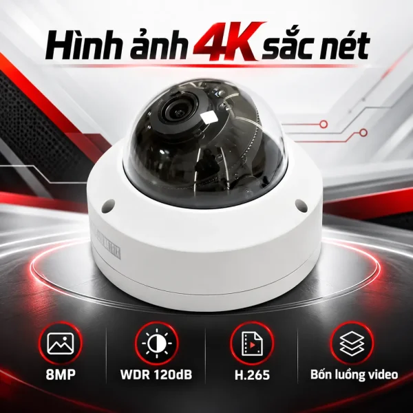 Camera Dome IR 8MP SATATYA MIDR80FL60CWP