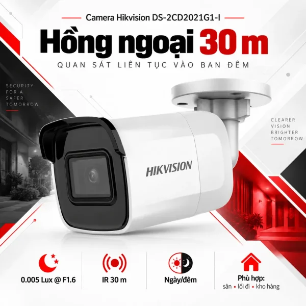 Camera Hikvision 2 MP WPR DS-2CD2021G1-I