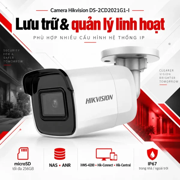 Camera Hikvision 2 MP WPR DS-2CD2021G1-I