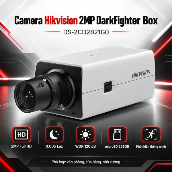 Camera Hikvision 2MP DS-2CD2821G0 DarkFighter Box