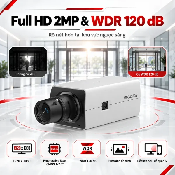 Camera Hikvision 2MP DS-2CD2821G0 DarkFighter Box