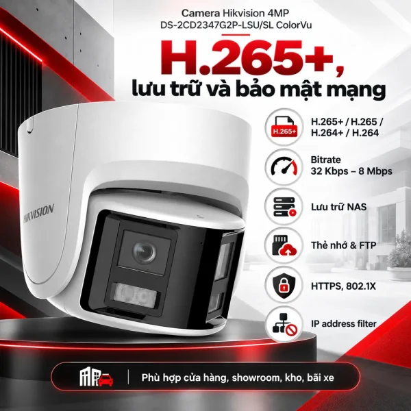 Camera Hikvision 4MP DS-2CD2347G2P-LSU/SL ColorVu