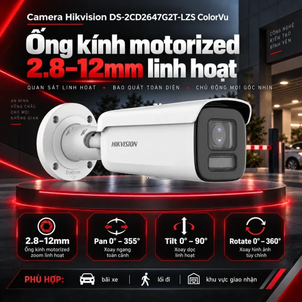 Camera Hikvision 4MP DS-2CD2647G2T-LZS ColorVu