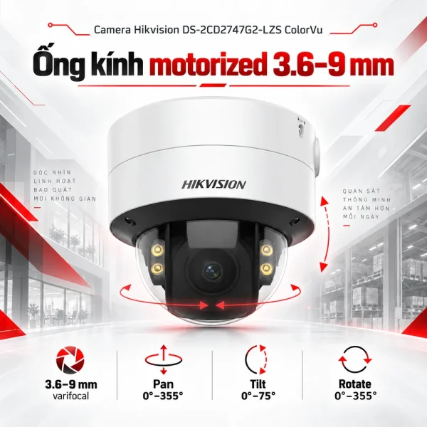 Camera Hikvision 4MP DS-2CD2747G2-LZS ColorVu