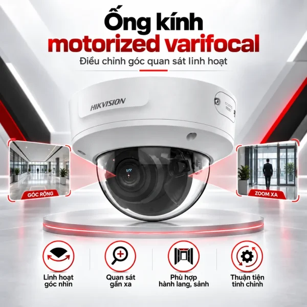 Camera Hikvision 6MP DS-2CD2763G2-IZS (hình bán cầu)