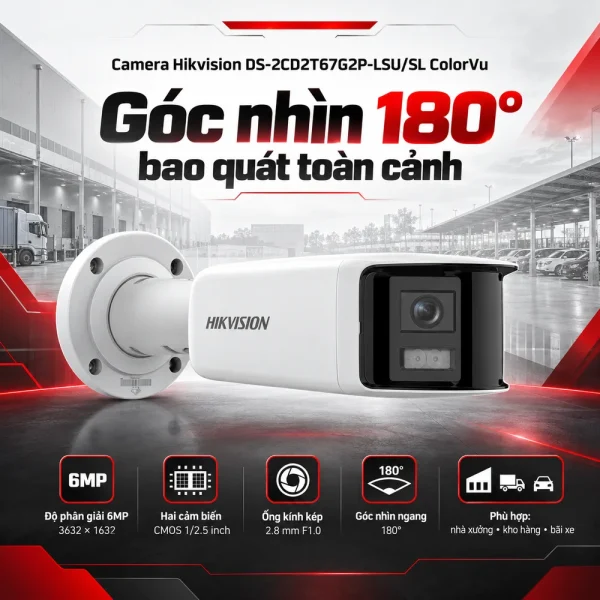 Camera Hikvision 6MP DS-2CD2T67G2P-LSU/SL ColorVu