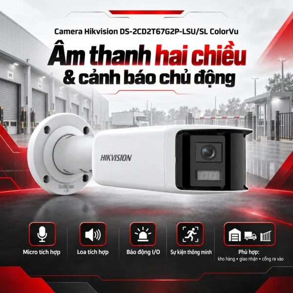 Camera Hikvision 6MP DS-2CD2T67G2P-LSU/SL ColorVu
