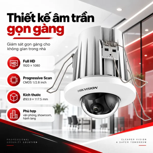 Camera Hikvision âm trần 2 MP DS-2CD2E23G2-U