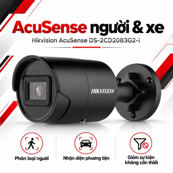 Camera Hikvision mạng cố định AcuSense 8 MP DS-2CD2083G2-I