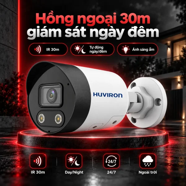Camera IP hồng ngoại HUVIRON HU-NP241ADFT/I3E 2MP