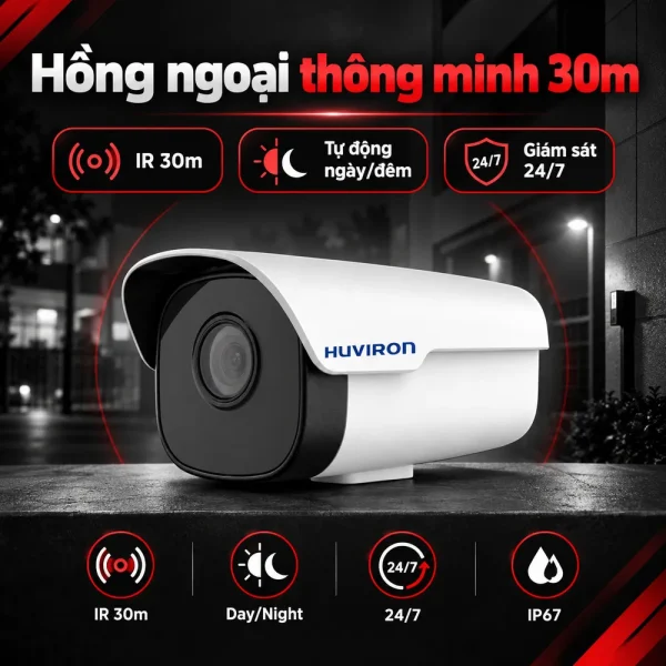 Camera IP hồng ngoại HUVIRON HU-NP241DMT/I3E 2MP