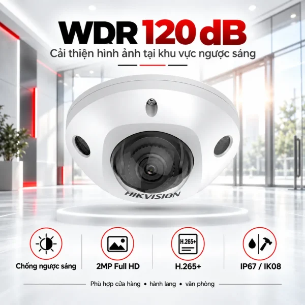 Camera mạng mini Hikvision AcuSense 2 MP DS-2CD2523G2-I(S)