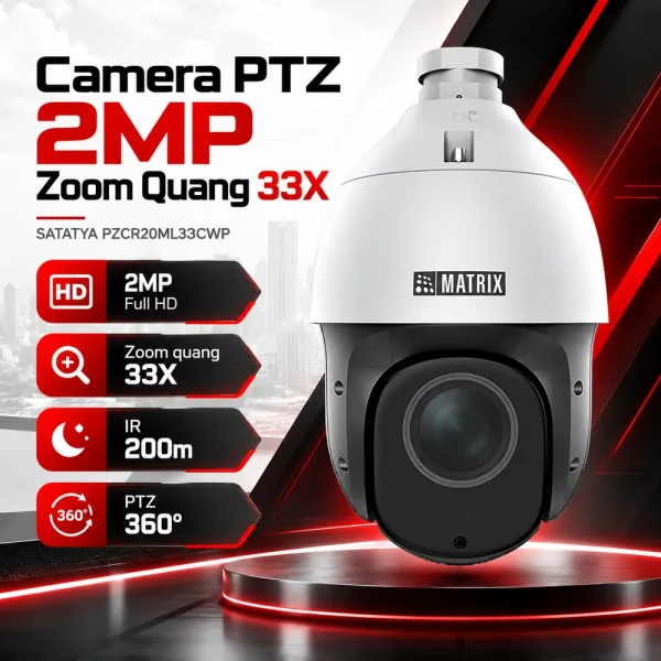 Camera PTZ Dome IR Matrix 2MP SATATYA PZCR20ML33CWP