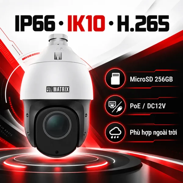 Camera PTZ Dome IR Matrix SATATYA PZCR20ML25CWP 2MP