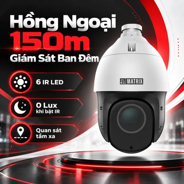 Camera PTZ Dome IR Matrix SATATYA PZCR20ML25CWP 2MP