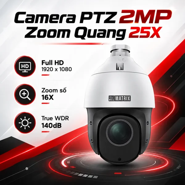 Camera PTZ Dome IR Matrix SATATYA PZCR20ML25CWP 2MP