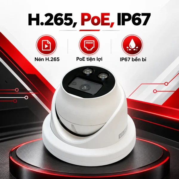 Camera Turret IR 2MP SATATYA MITR20FL28CWS với ống kính 2,8mm