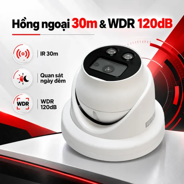 Camera Turret IR 2MP SATATYA MITR20FL28CWS với ống kính 2,8mm