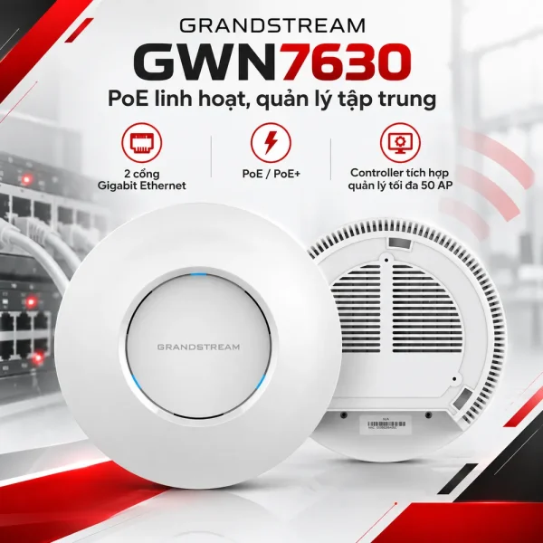 Grandstream GWN7630 – Bộ phát WiFi Wave 2