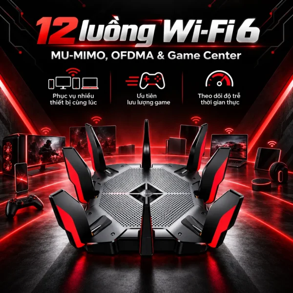 Router Gaming Wi-Fi 6 Ba Băng Tần TP-Link Archer AX11000