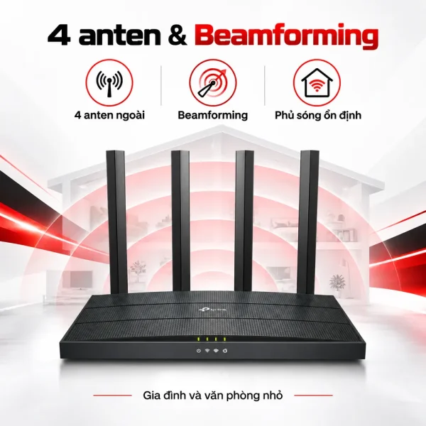 Router Wi-Fi 6 băng tần kép Gigabit TP-Link Archer AX12