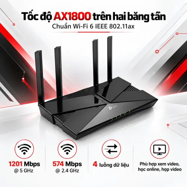 Router Wi-Fi 6 Băng Tần Kép TP-Link AX1800 Archer AX23