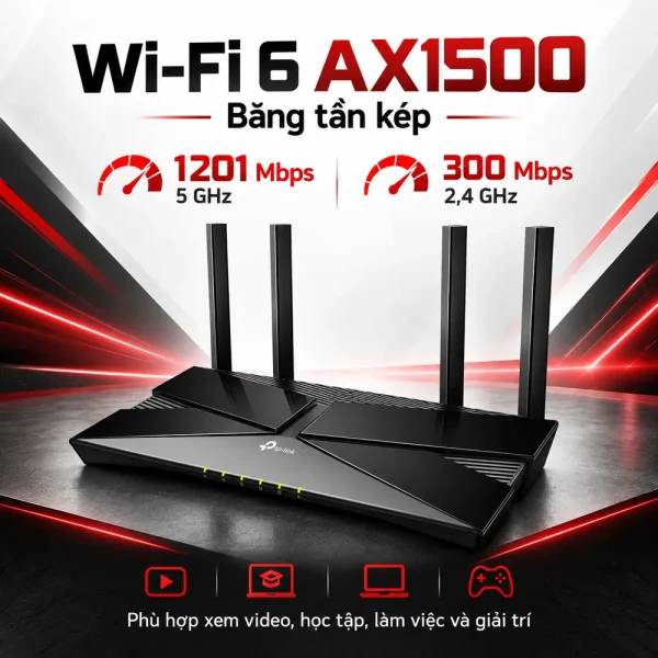 Router Wi-Fi 6 Gigabit AX1500 TP-Link Archer AX10