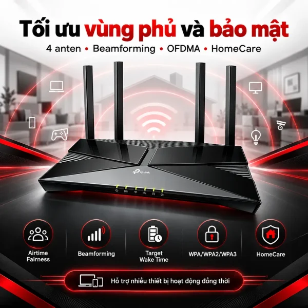 Router Wi-Fi 6 Gigabit Băng Tần Kép AX3000 Archer AX50