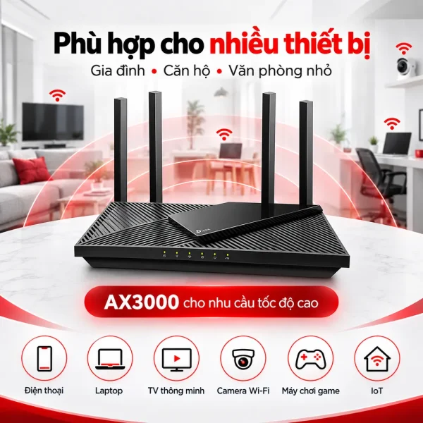 Router Wi-Fi 6 Gigabit Băng Tần Kép AX5400 Archer AX72