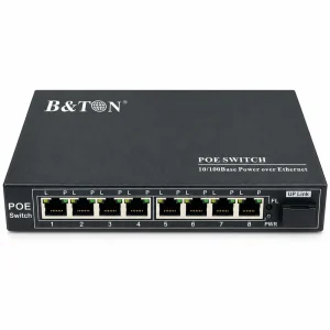 Switch PoE BTON 8 port 10/100M + Fiber BT-6108FE-25A