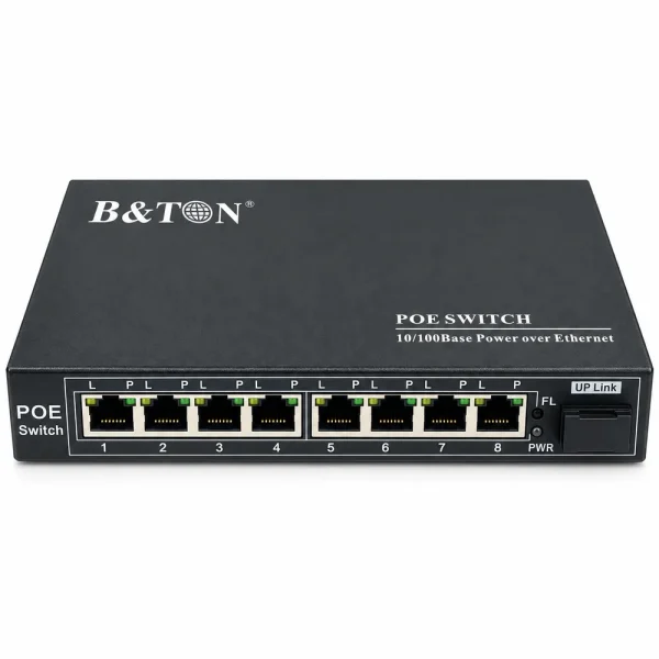 Switch PoE BTON 8 port 10/100M + Fiber BT-6108FE-25A