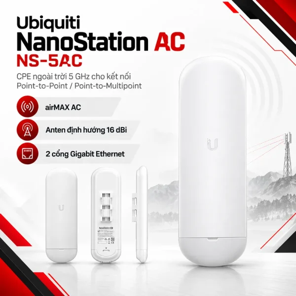 Thiết bị thu phát sóng wifi Ubiquiti NanoStation AC NS‑5AC