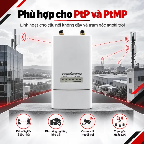 Thiết bị thu phát sóng wifi Ubiquiti Rocket M5