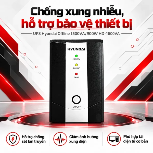 UPS Hyundai Offline 1500VA/900W HD-1500VA
