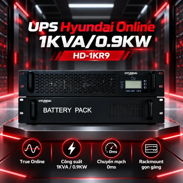 UPS HyunDai Rack Online 1KVA/0.9KW HD-1KR9