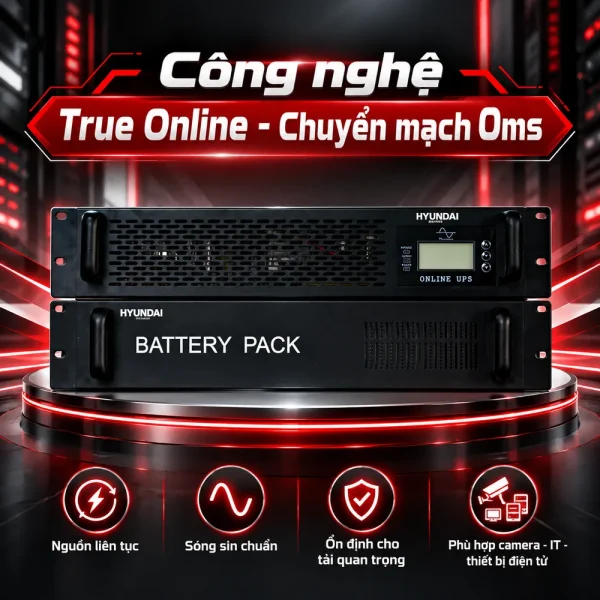 UPS HyunDai Rack Online 1KVA/0.9KW HD-1KR9