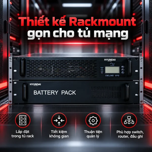 UPS HyunDai Rack Online 1KVA/0.9KW HD-1KR9