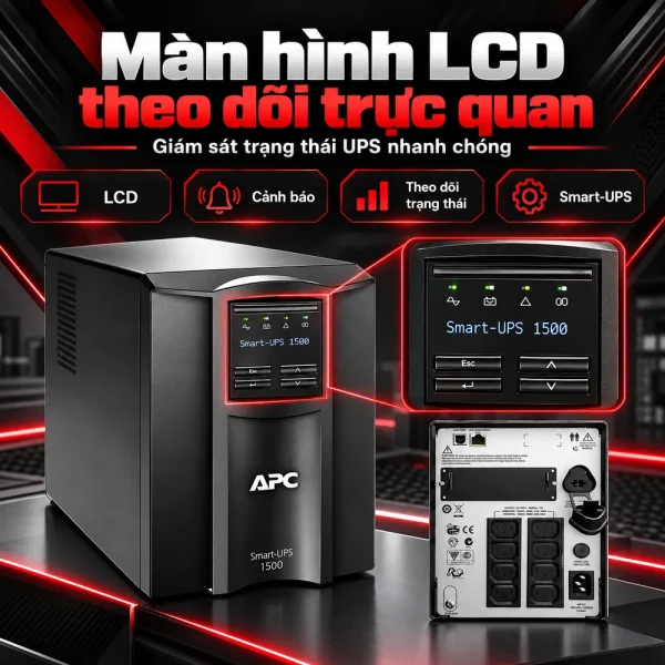 Bộ lưu điện UPS APC SMT1500I 1.5KVA LCD 230V