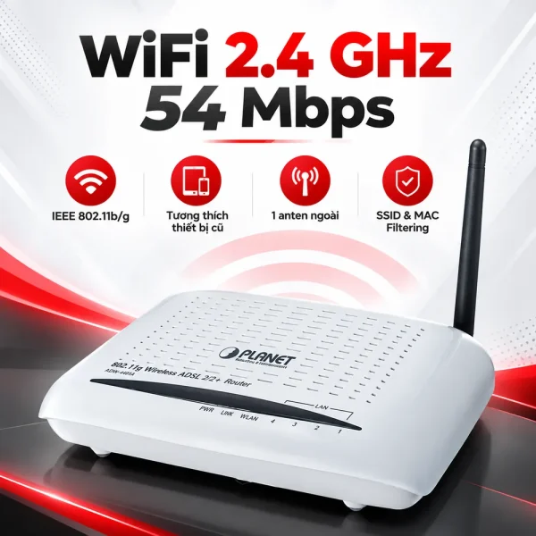 Wireless PLANET 802.11g ADSL 2/2+ Router ADW-4401A