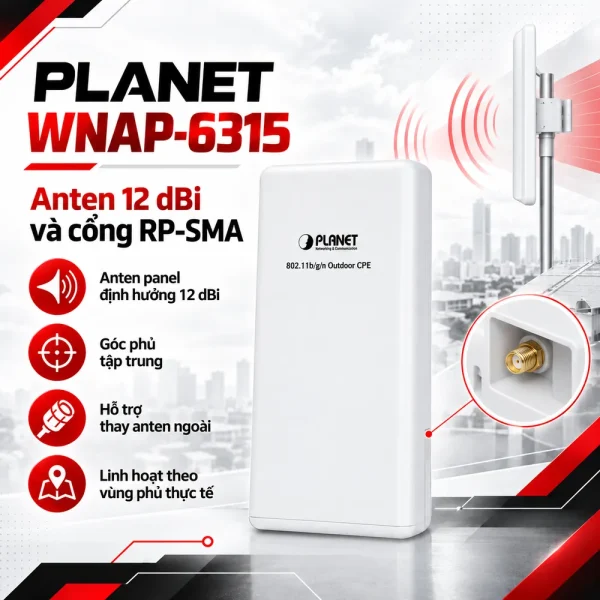 Wireless PLANET WNAP-6315 2.4GHz 150Mbps Outdoor AP/Router