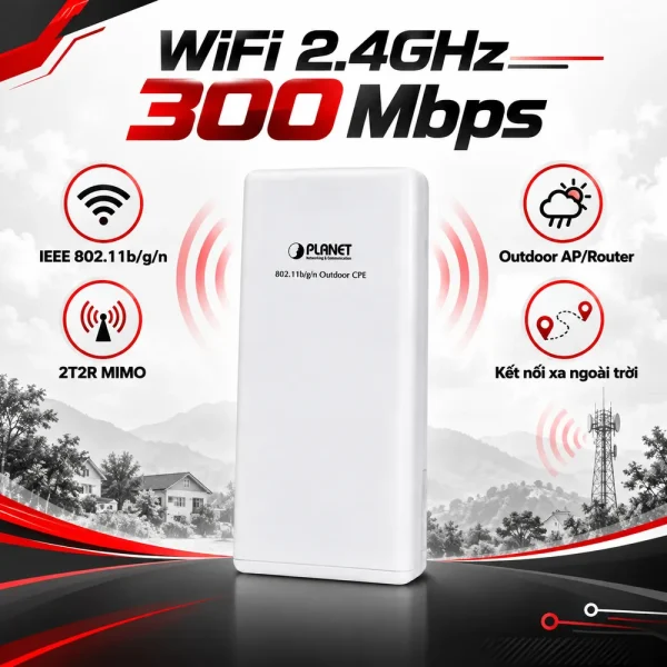 Wireless PLANET WNAP-6335 2.4GHz 300Mbps Outdoor AP/Router